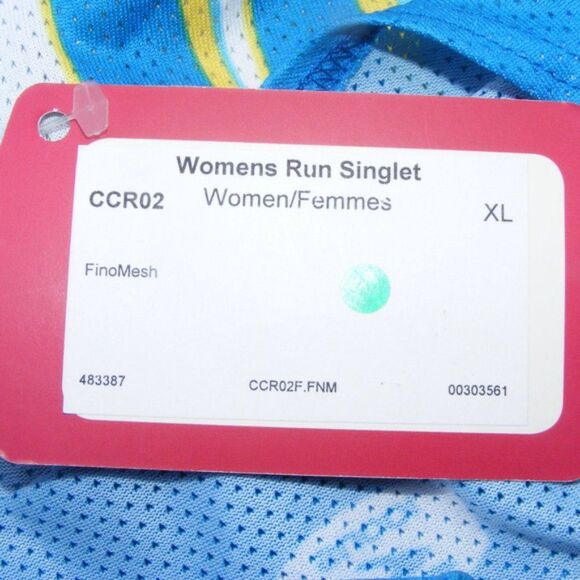 new!! SUGOI Top/Running Singlet, XL Mesh Tank, Blue/White, Sleeveless - Picture 7 of 7